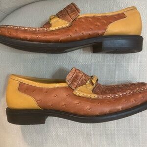 Vintage club palomino  Two-Tone alligator skin and leather slip on loafers